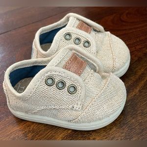 TOMS Baby Boy Girl Natural Burlap Shoes T3